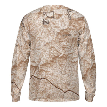 The Amicalola to Springer Mountain Mocha Brown Long Sleeve Performance Tee
