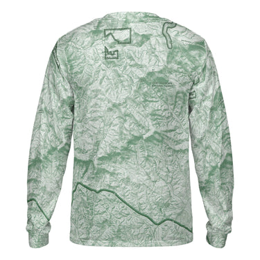 The Amicalola to Springer Mountain Sage Green Long Sleeve Performance Tee