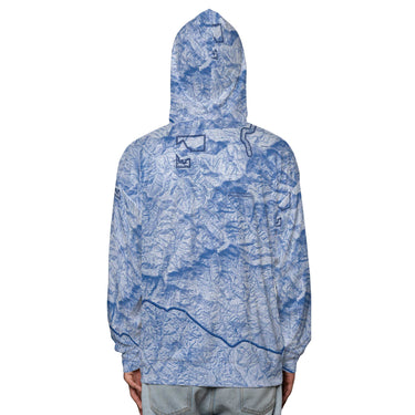 The Amicalola to Springer Mountain Sky Blue Hooded Performance Shirt
