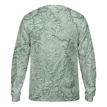 The Canyonlands Sage Green Solid Map Long Sleeve Performance Tee