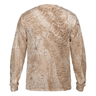 The Glacier National Park Mocha Brown Long Sleeve Performance Tee