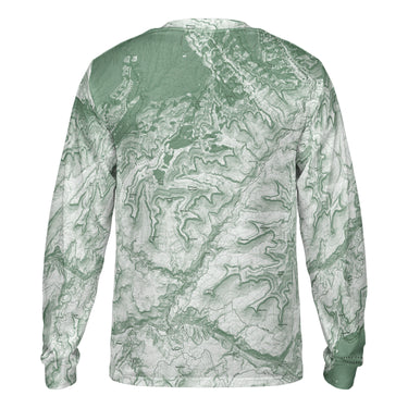 The Grand Canyon South Rim Sage Green Long Sleeve Performance Tee