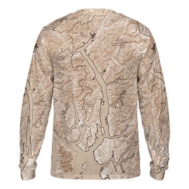 The Misty Fjords Mocha Brown Long Sleeve Performance Tee