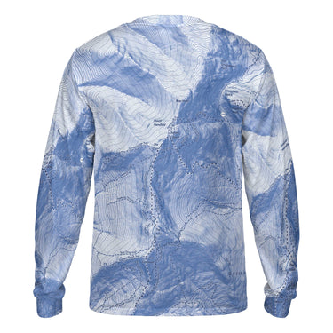 The Mount Mansfield Sky Blue Solid Map Long Sleeve Performance Tee