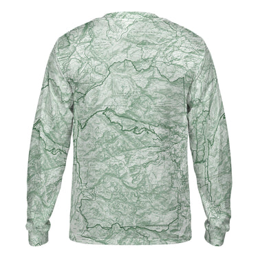 The Rocky Mountain Sage Green Solid Map Long Sleeve Performance Tee