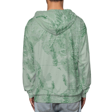The Great Salt Lake Sage Green Solid Chart Hooded Performance Shirt