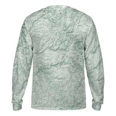 The Yosemite Sage Green Solid Map Long Sleeve Performance Tee