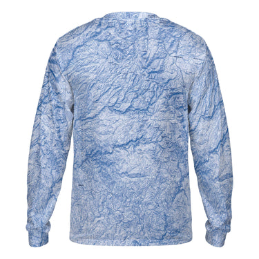 The Yosemite Sky Blue Solid Map Long Sleeve Performance Tee